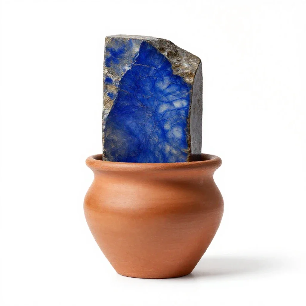 Lapis lazuli block isolated on a white background