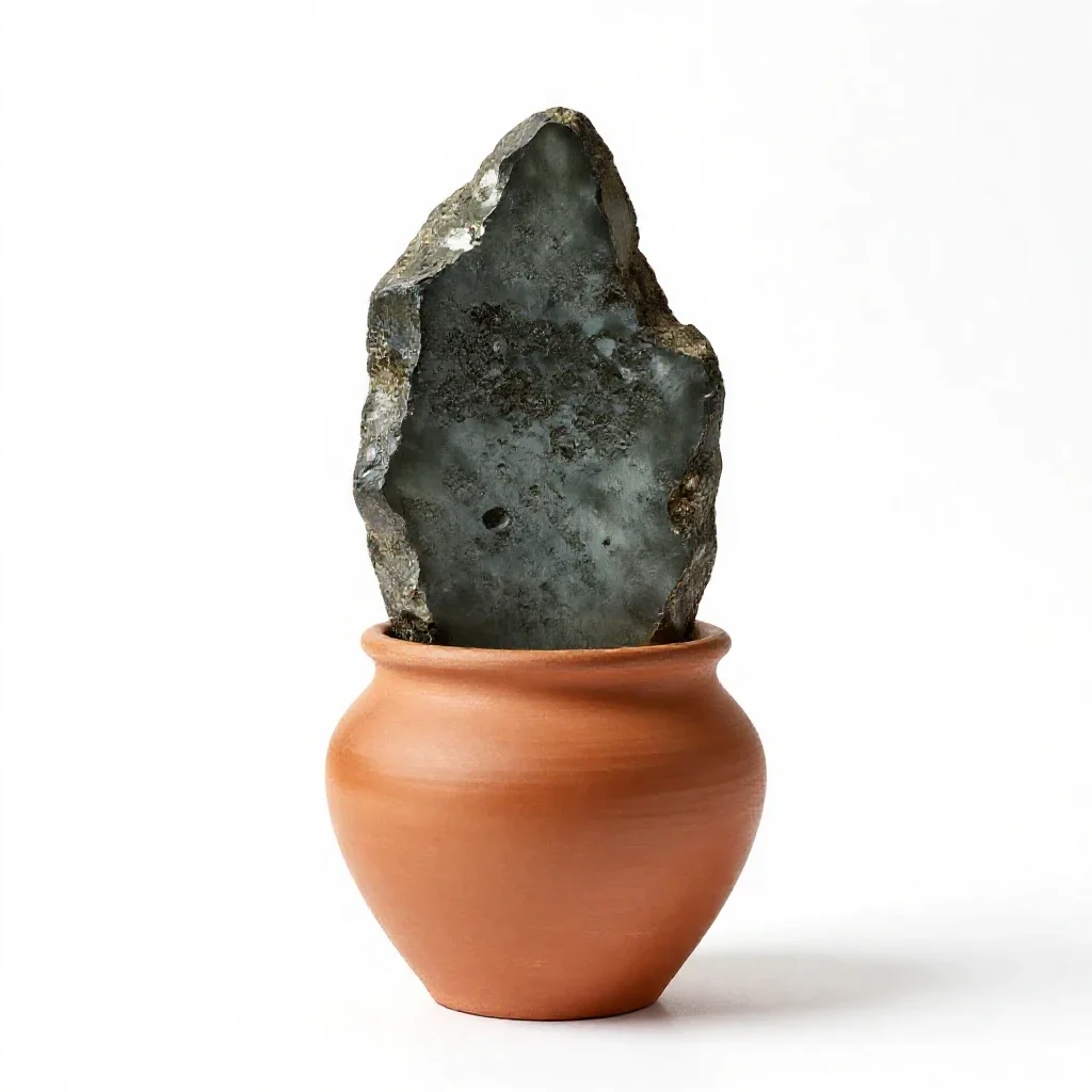 Piece of obsidian isolated on a white background