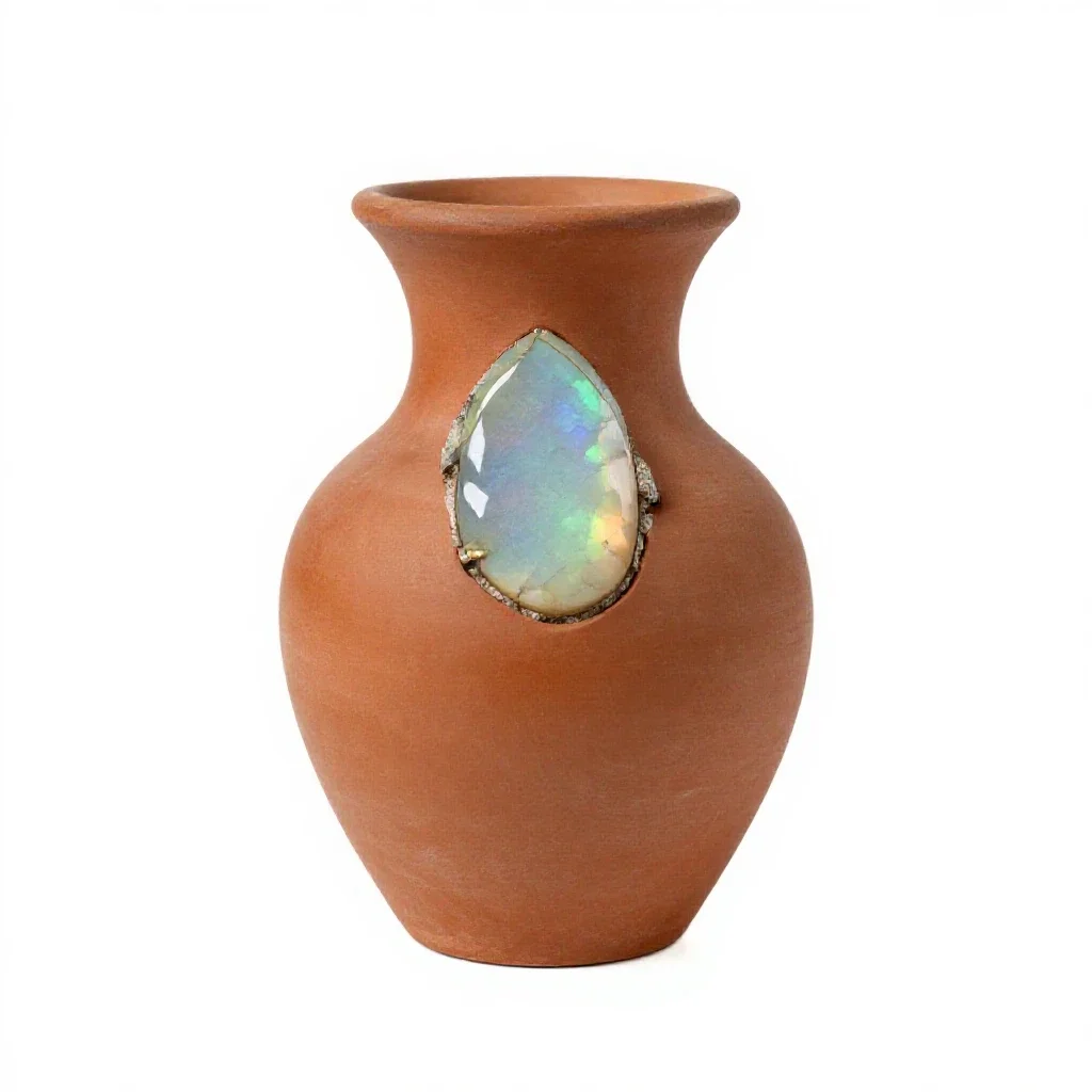 Opal specimen isolated on a white background