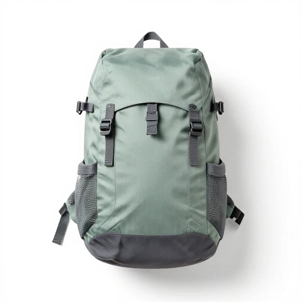 Camping backpack isolated on a white background