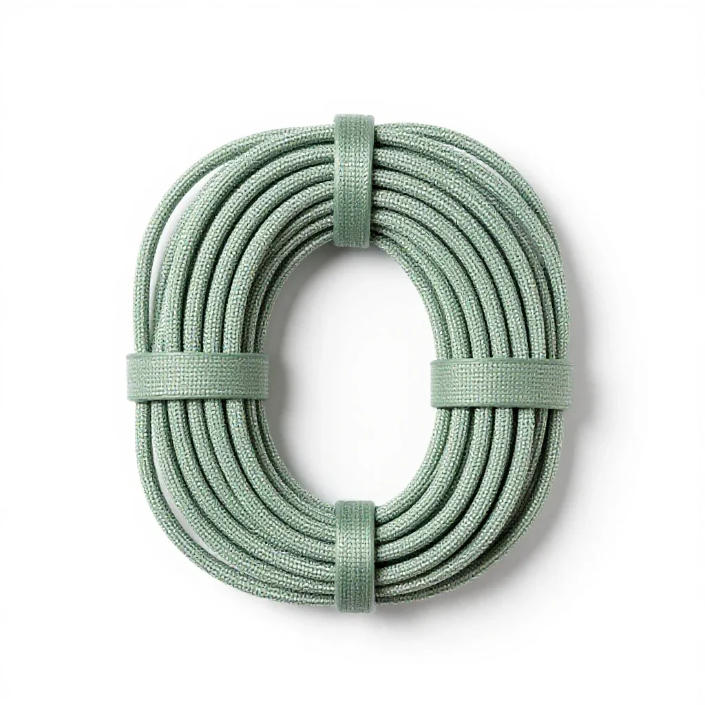 Climbing rope coil isolated on a white background