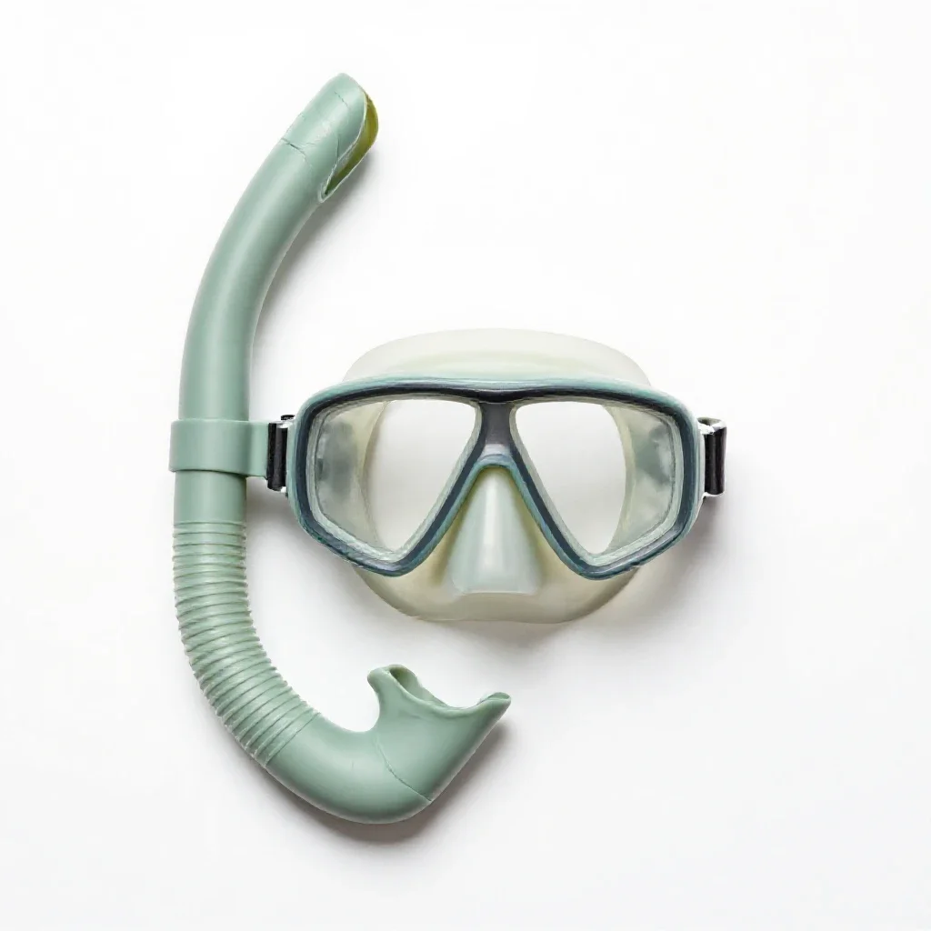 Snorkel and mask isolated on a white background