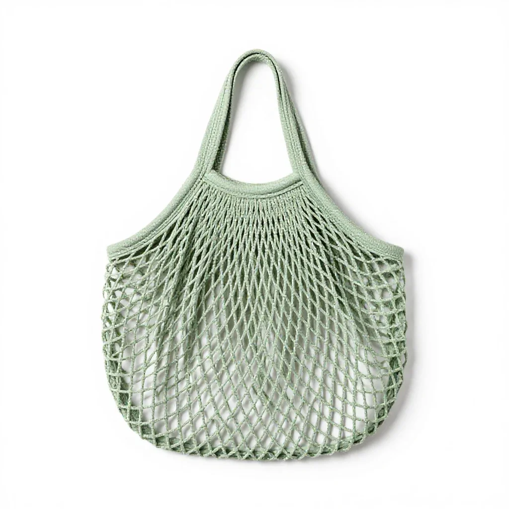 Mesh produce bag isolated on a white background