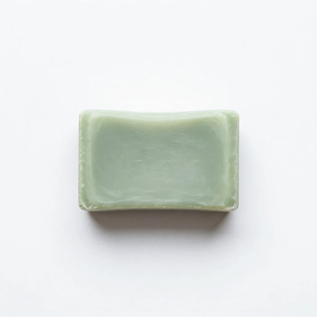 Soap bar in paper wrap isolated on a white background