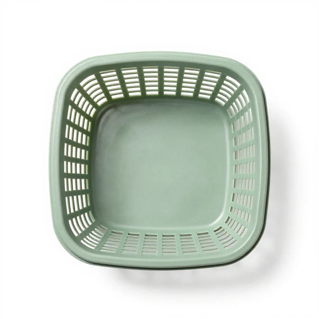 Woven market basket isolated on a white background