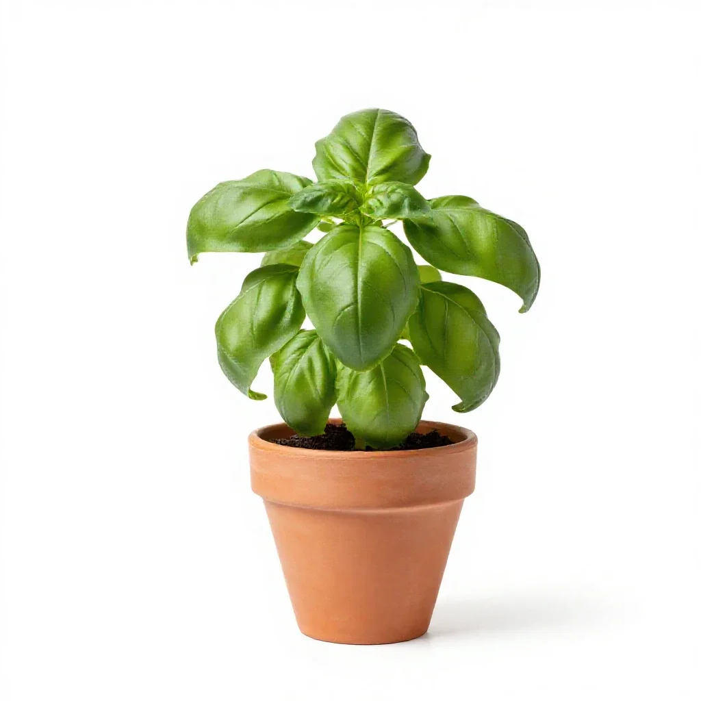 Basil plant isolated on a white background