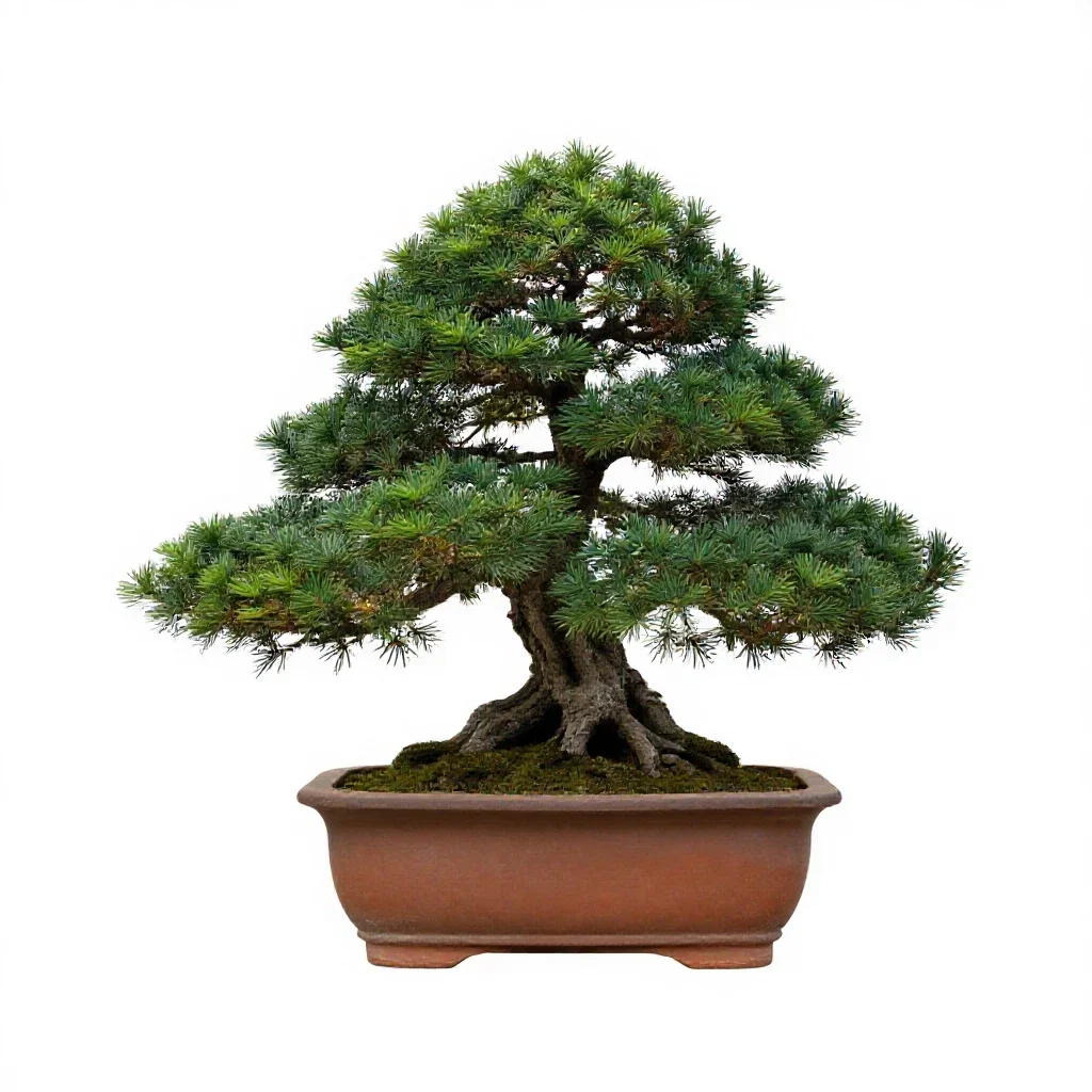 Bonsai juniper isolated on a white background
