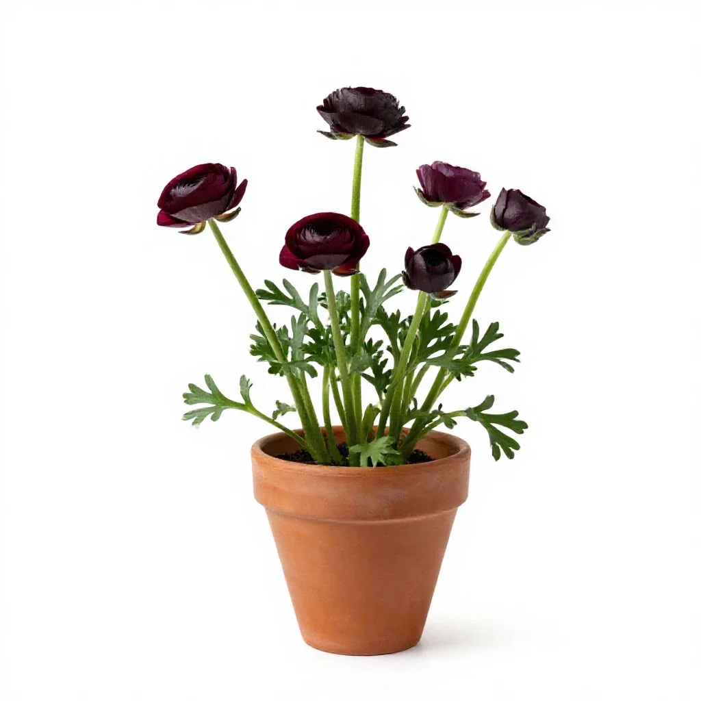 Bunch of ranunculus isolated on a white background