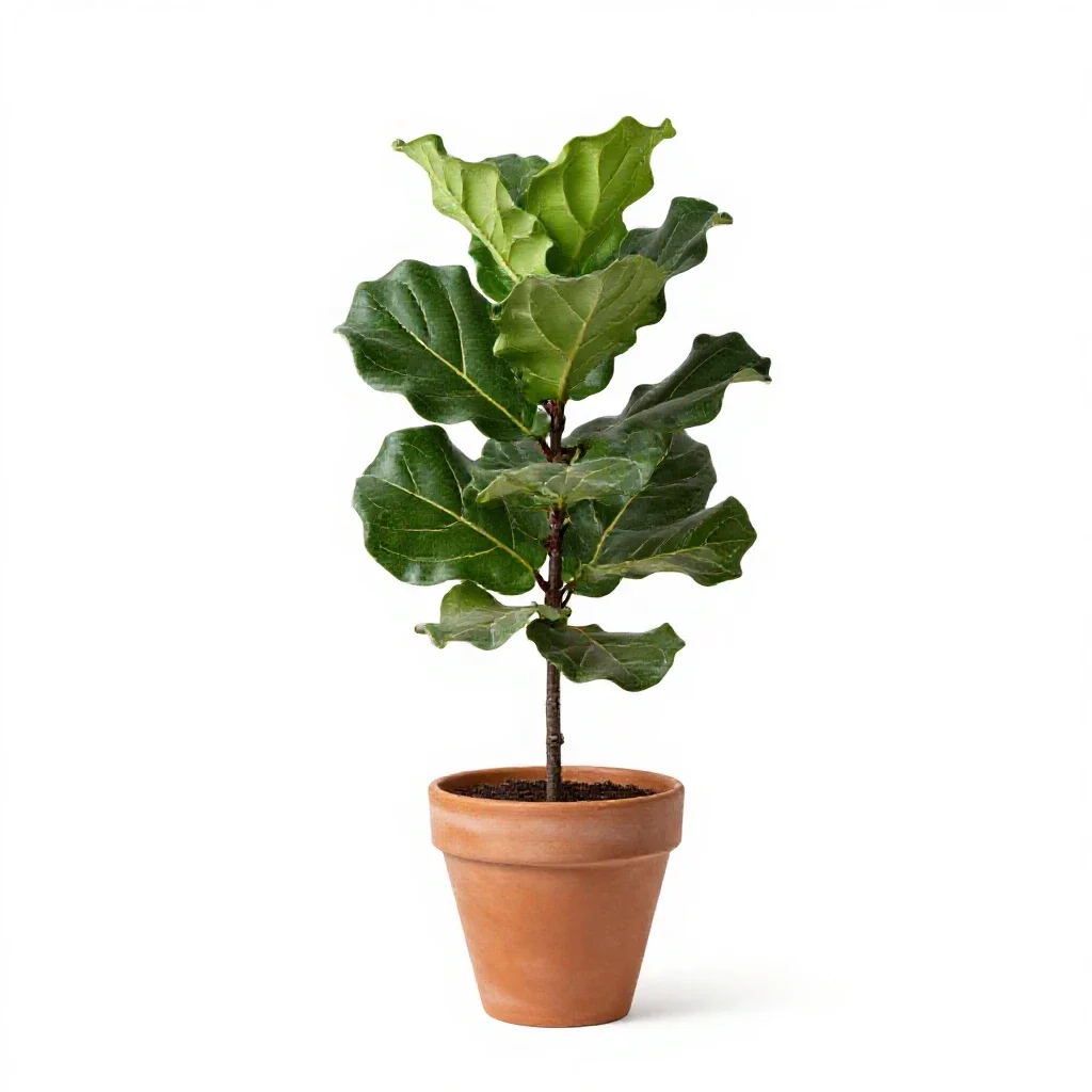 Fiddle leaf fig isolated on a white background