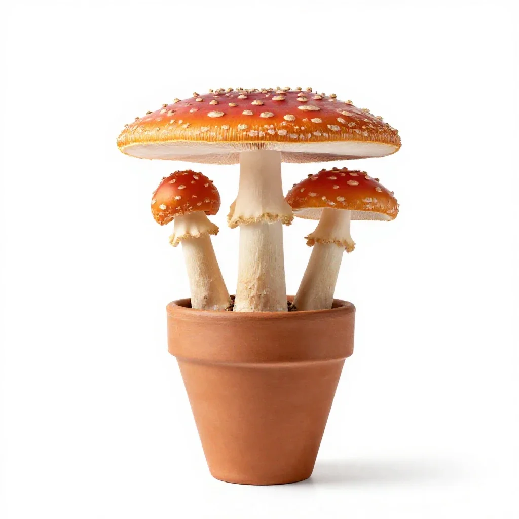 Fly agaric mushroom isolated on a white background