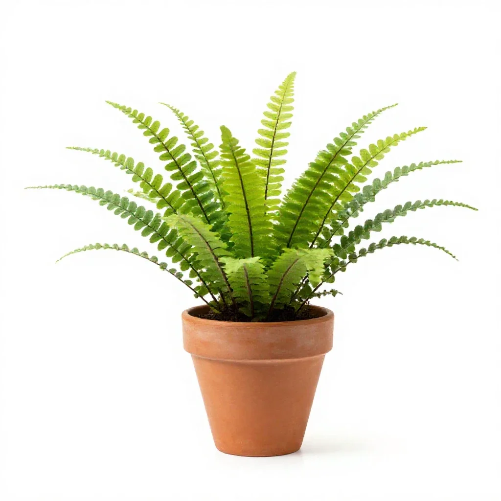 Maidenhair fern isolated on a white background