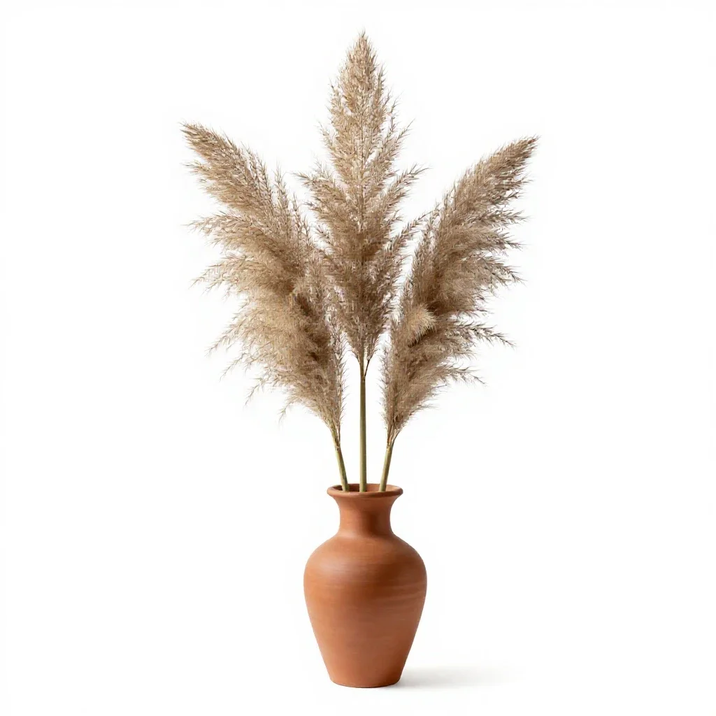 Pampas grass plume isolated on a white background