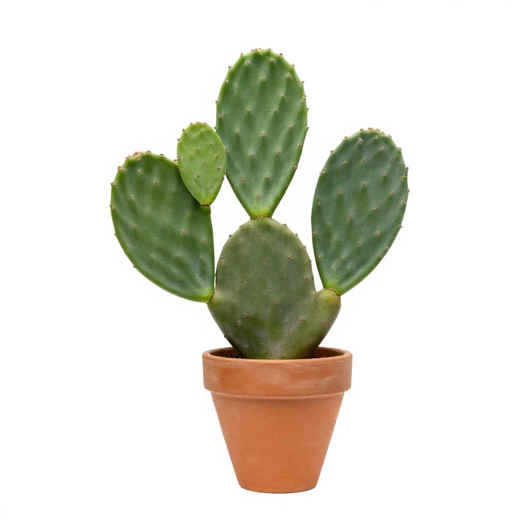 Prickly pear pad isolated on a white background