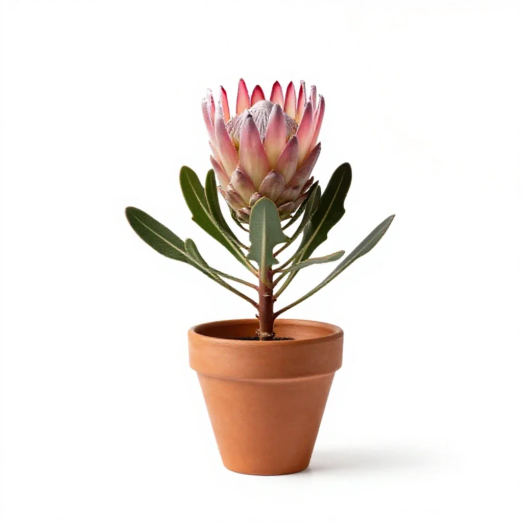 Protea flower isolated on a white background