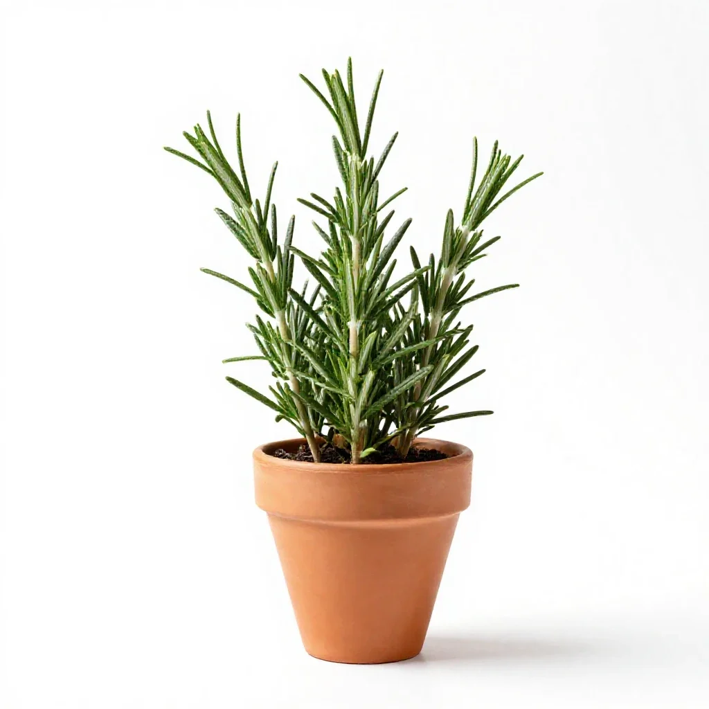 Rosemary sprig isolated on a white background
