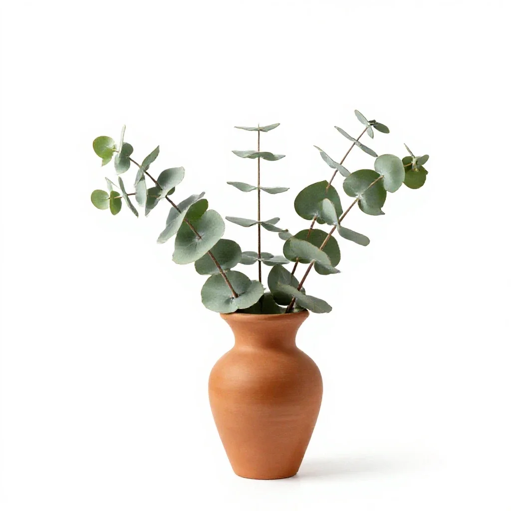 Sprig of eucalyptus isolated on a white background