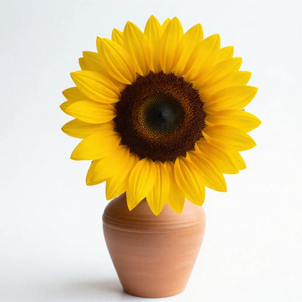 Sunflower head isolated on a white background