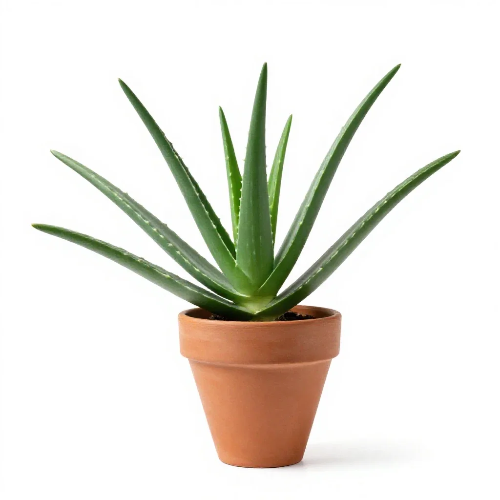 Aloe vera rosette isolated on a white background