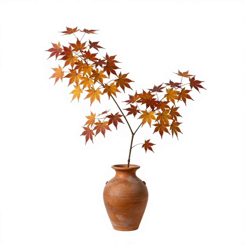 Autumn maple branch isolated on a white background
