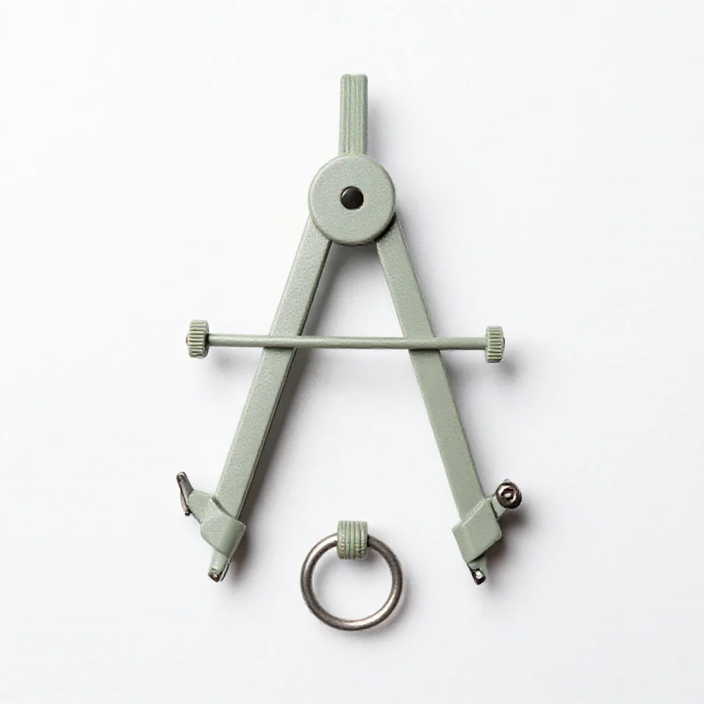 Brass sextant isolated on a white background