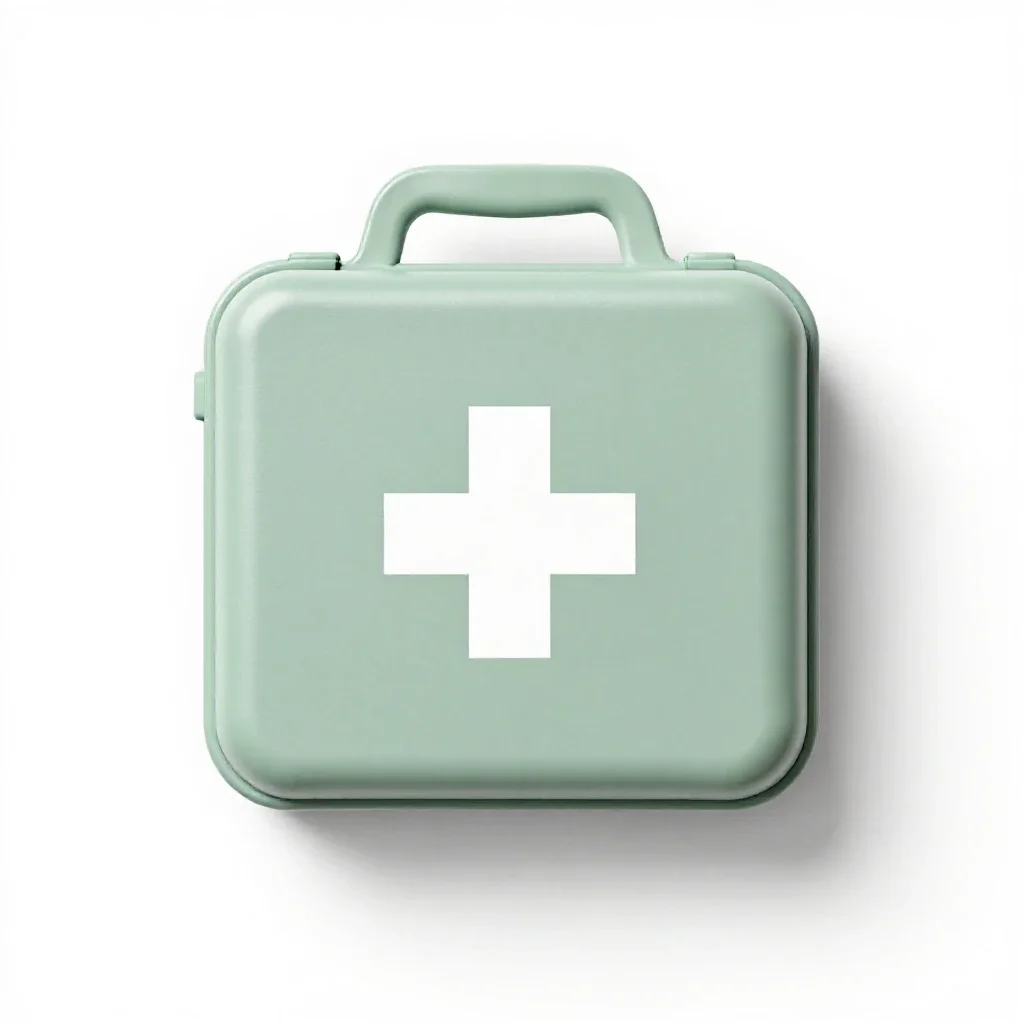 First aid kit isolated on a white background