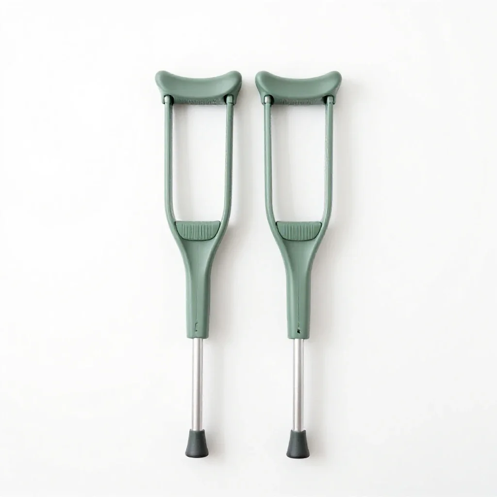 Pair of forearm crutches isolated on a white background