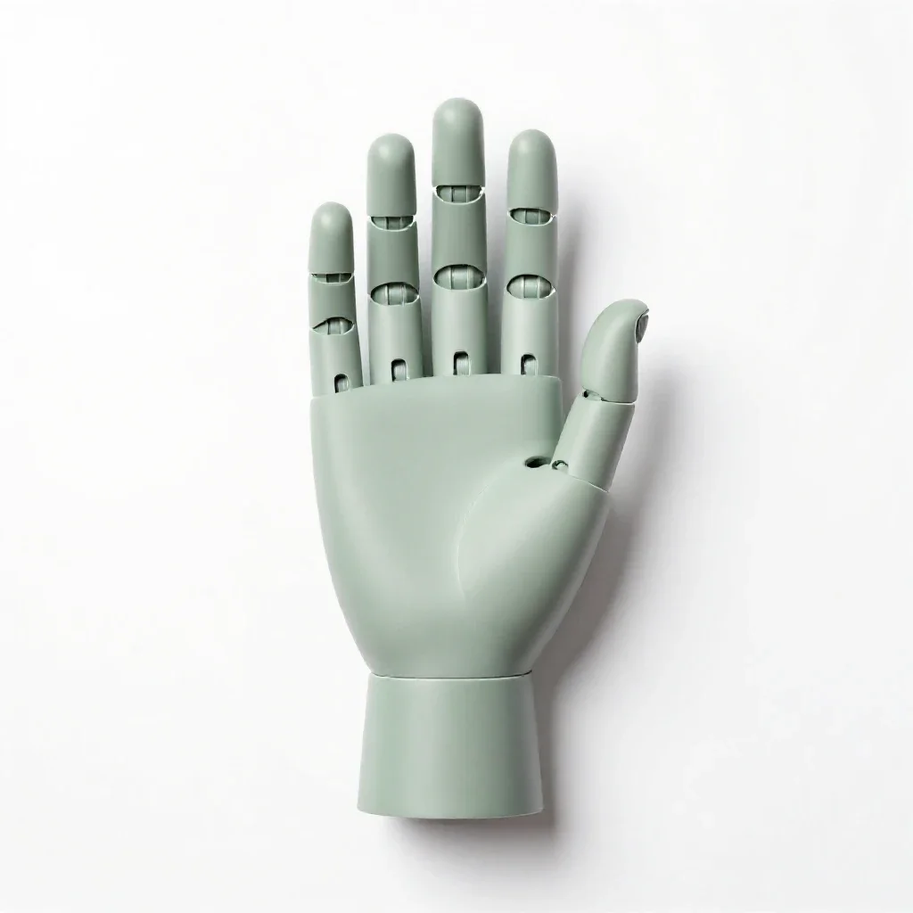 Prosthetic hand isolated on a white background