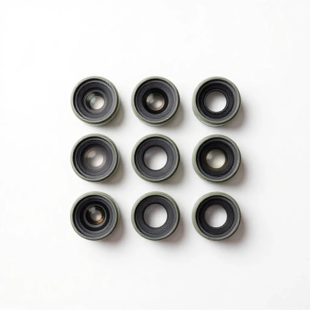 Set of lens elements isolated on a white background
