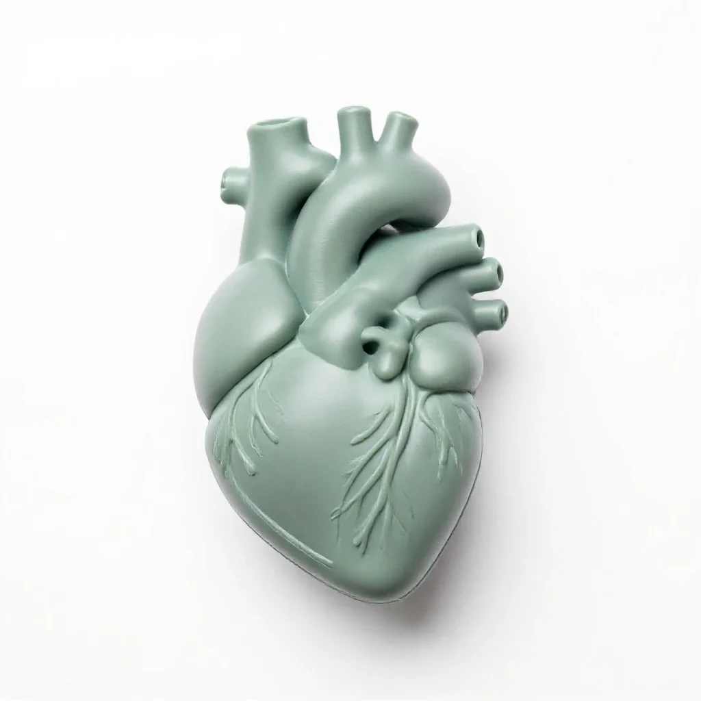 Anatomical heart model isolated on a white background