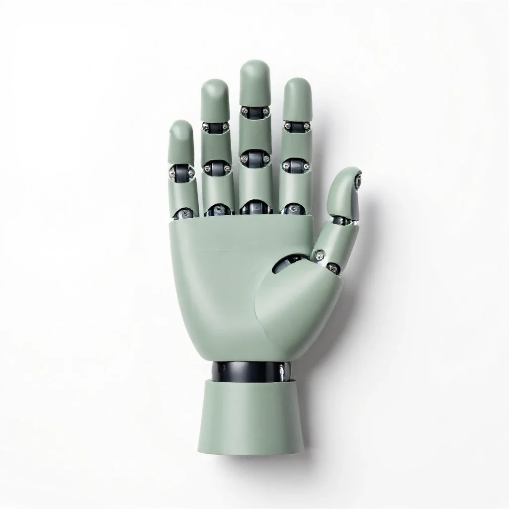 Robotic hand isolated on a white background