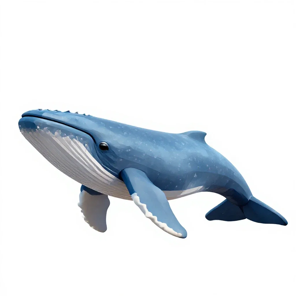 Blue whale isolated on a white background