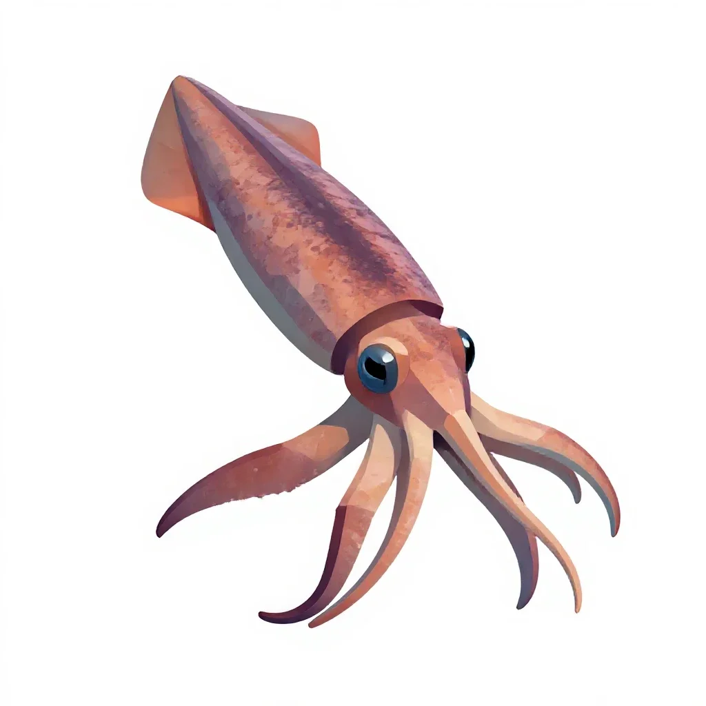 Giant squid isolated on a white background