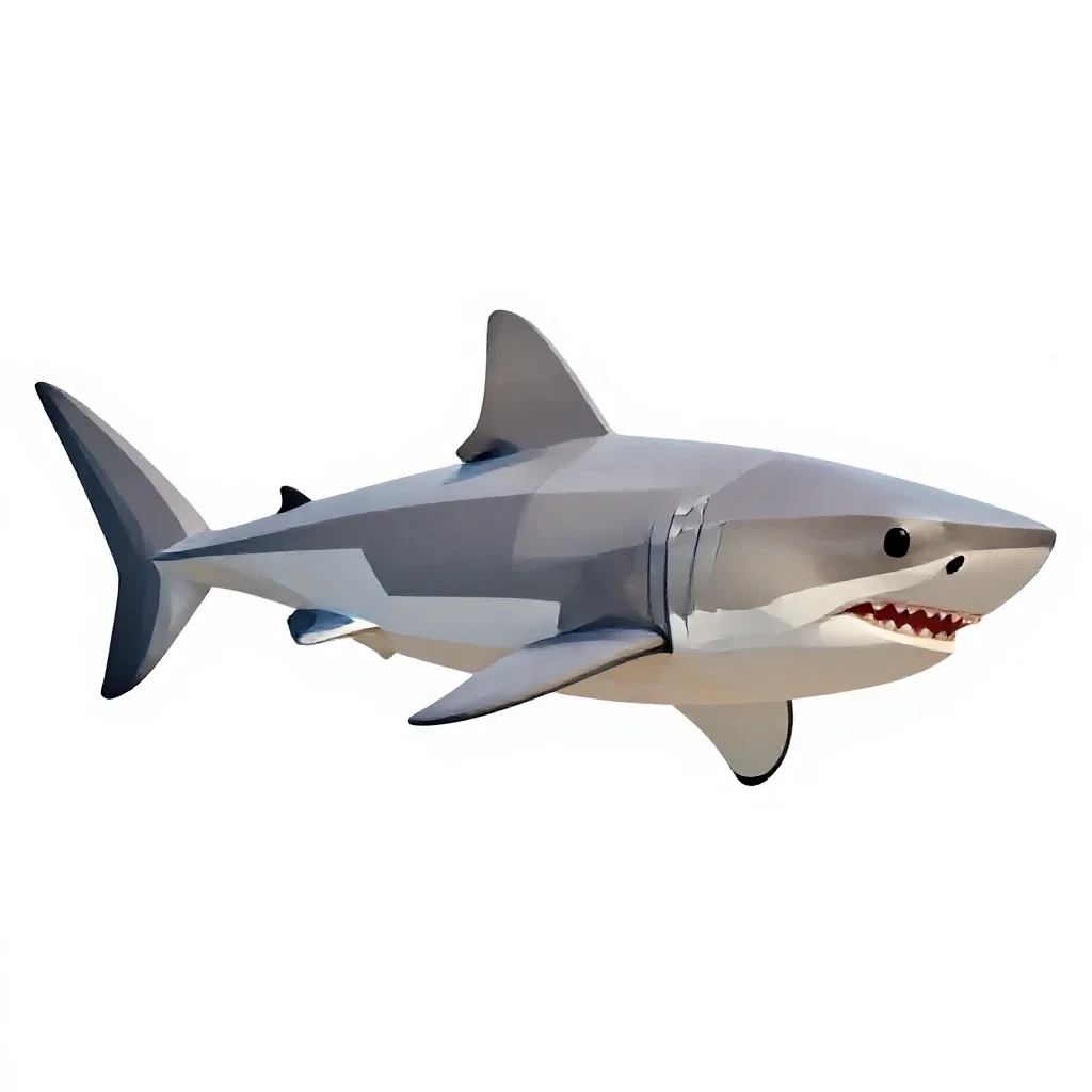 Great white shark isolated on a white background