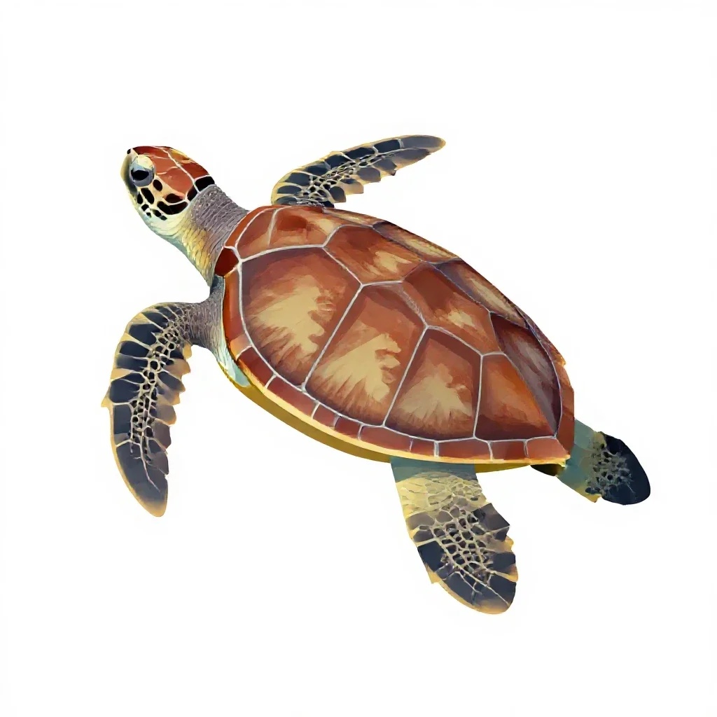 Leatherback turtle isolated on a white background