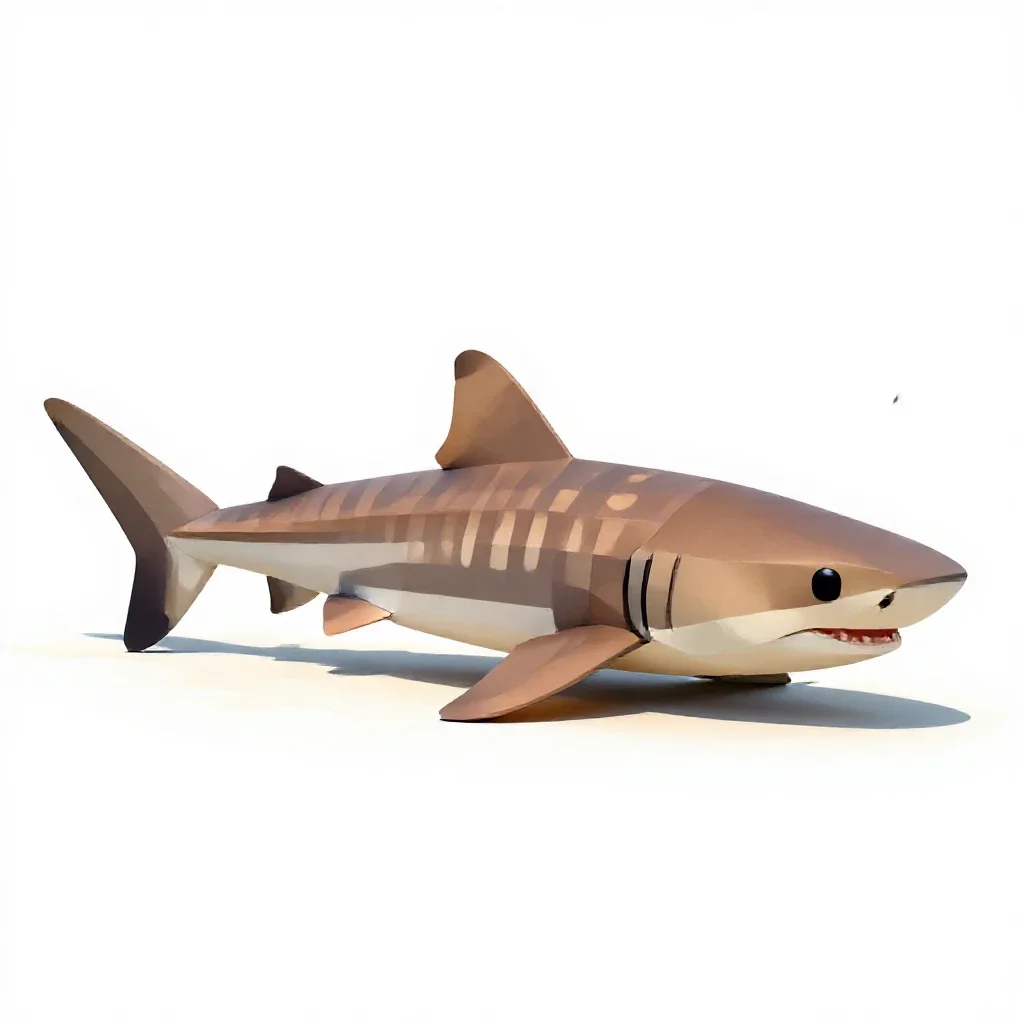 Leopard shark on sand isolated on a white background