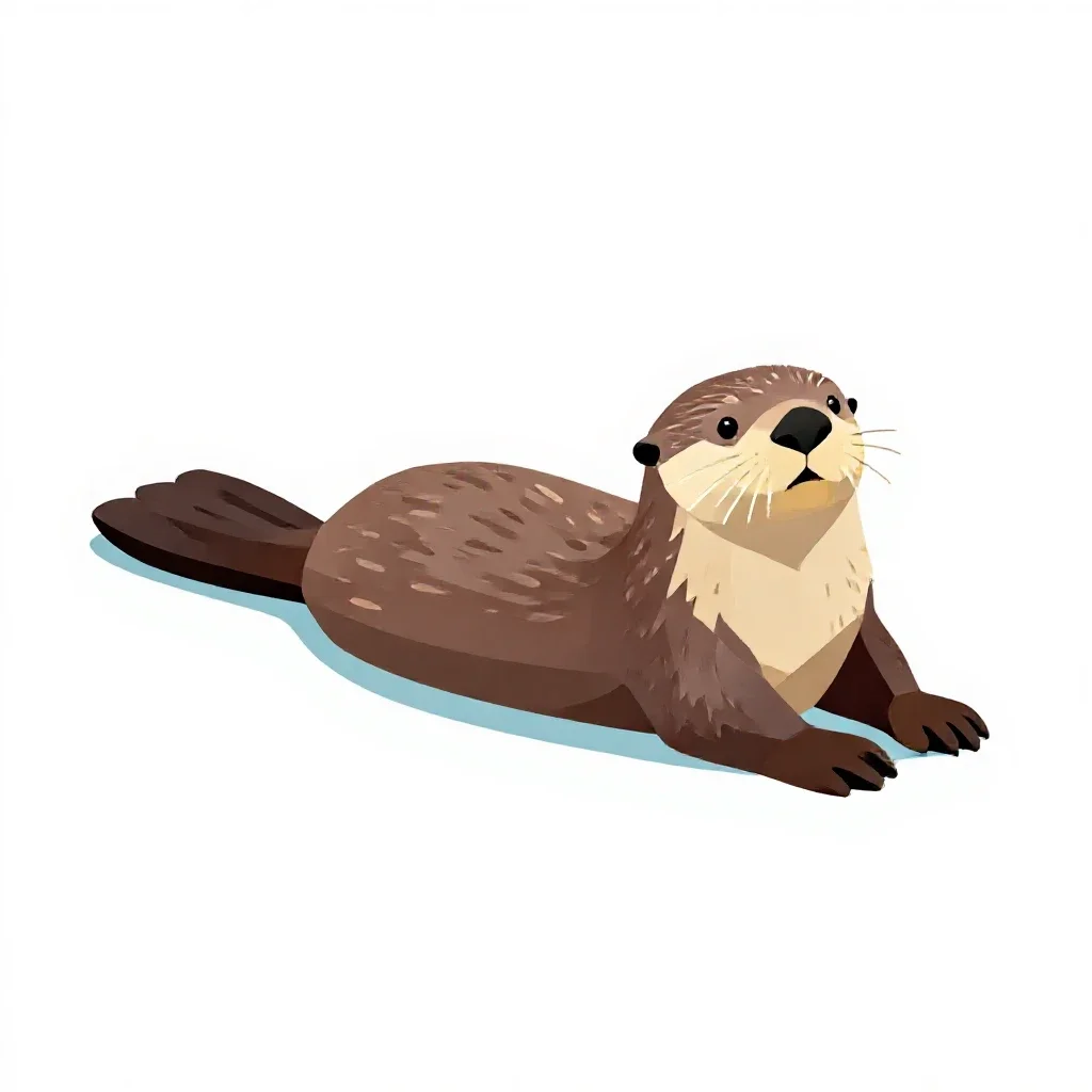 Sea otter floating isolated on a white background