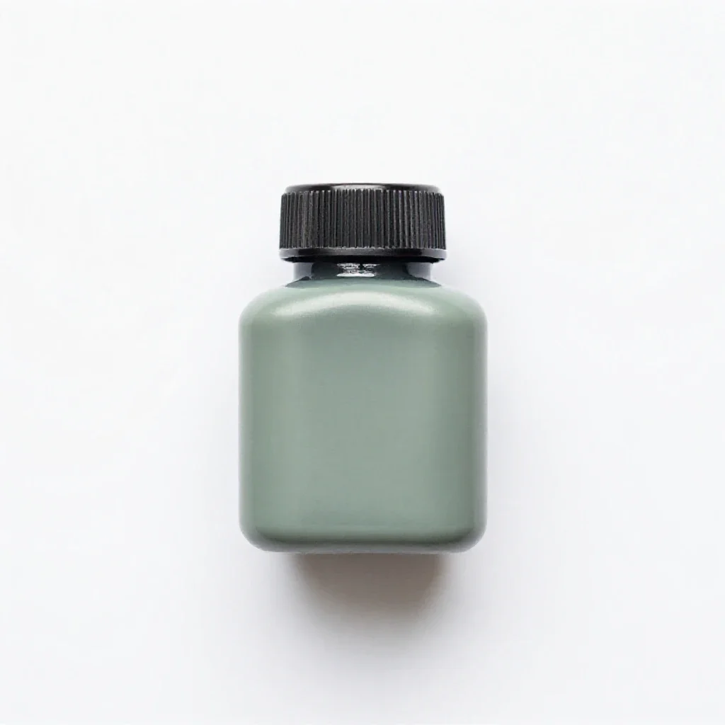 Bottle of india ink isolated on a white background