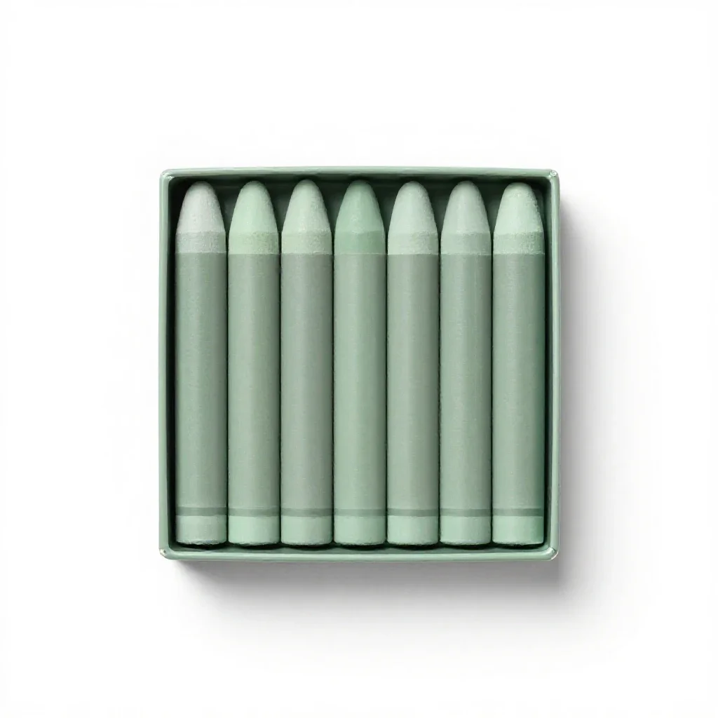 Box of pastels isolated on a white background