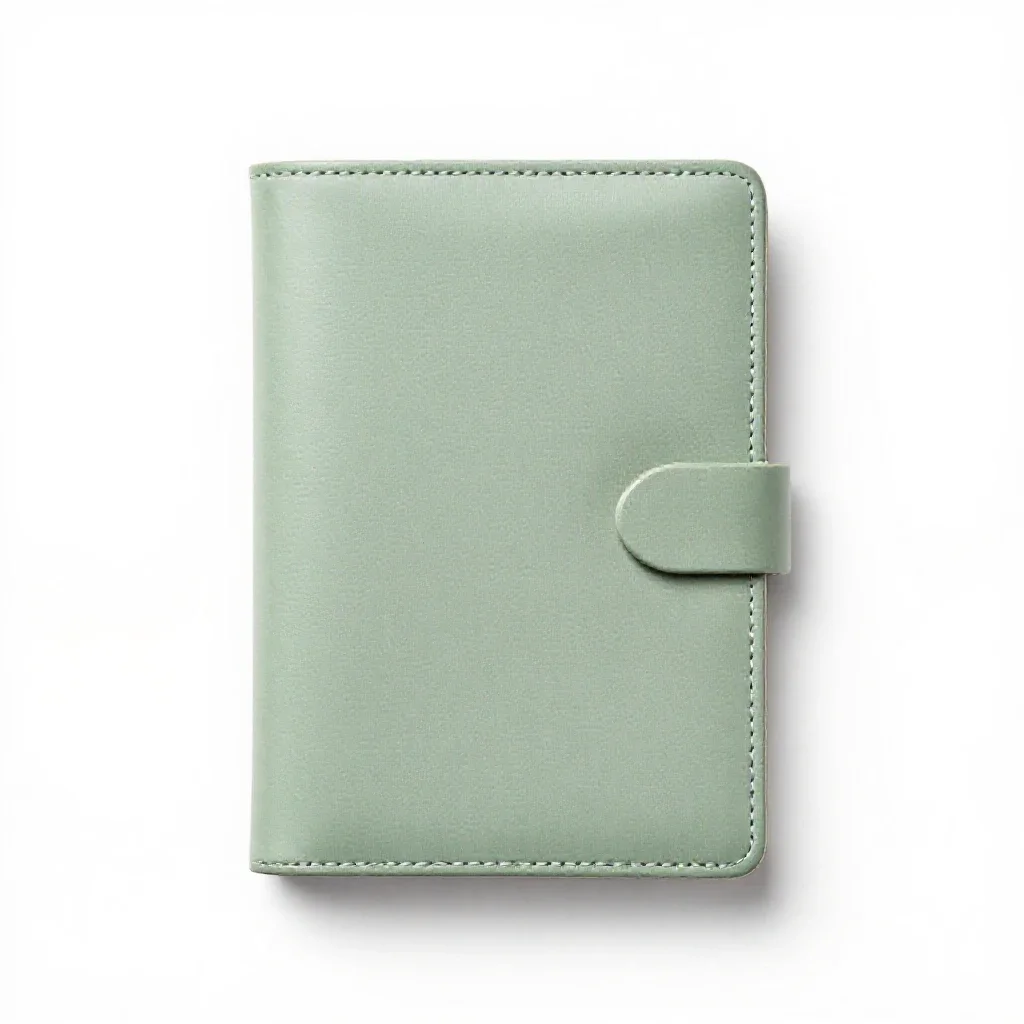 Leather-bound journal isolated on a white background