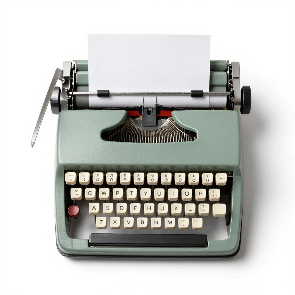 Typewriter isolated on a white background