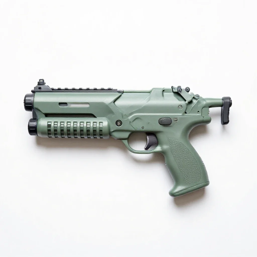 Nerf-style blaster isolated on a white background