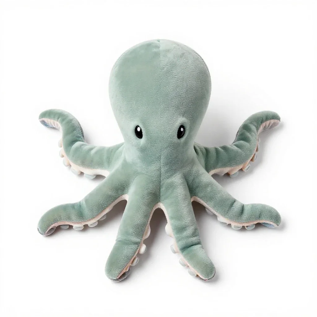 Plush octopus isolated on a white background