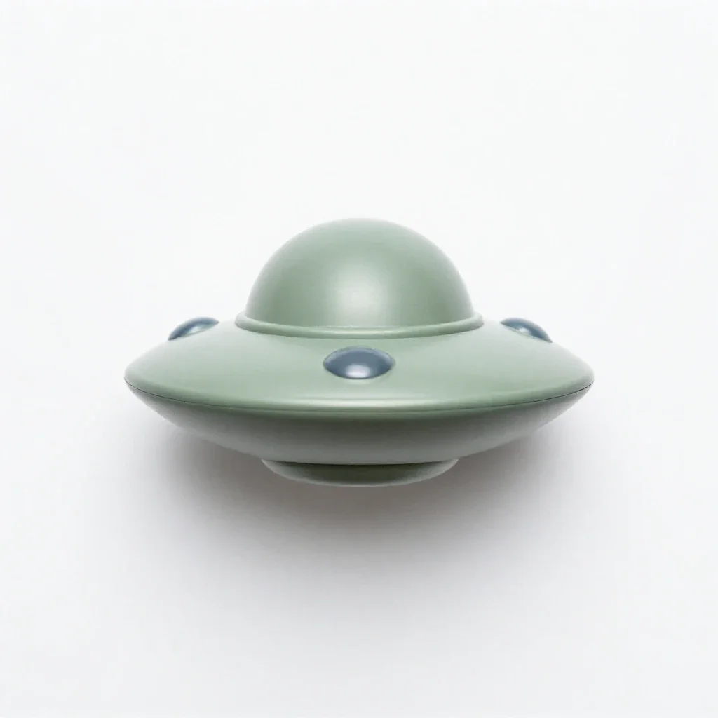 Tin ufo toy isolated on a white background