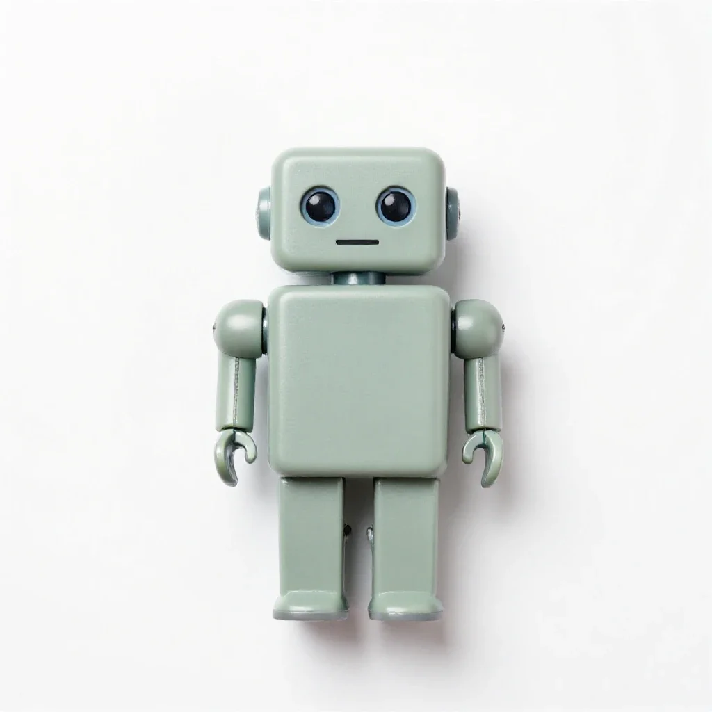 Wind-up robot isolated on a white background