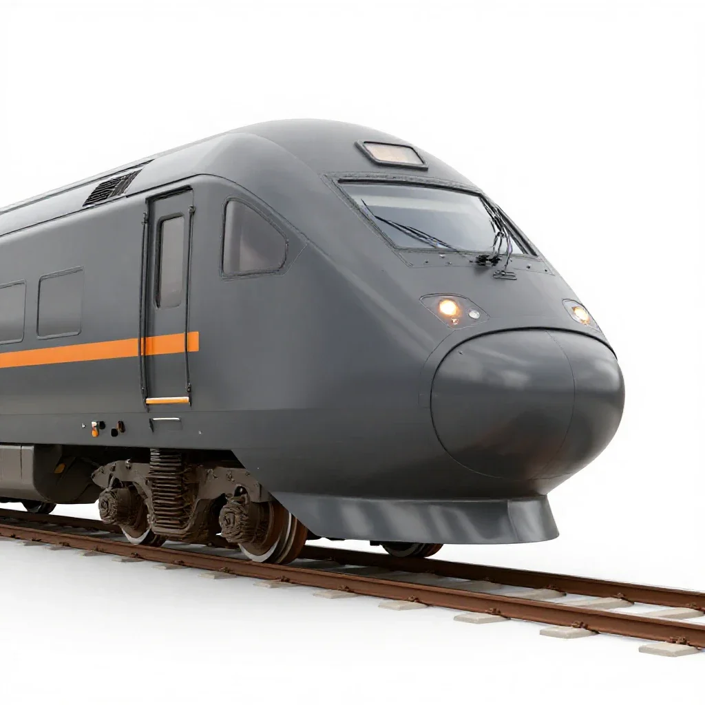 Bullet train nose car isolated on a white background