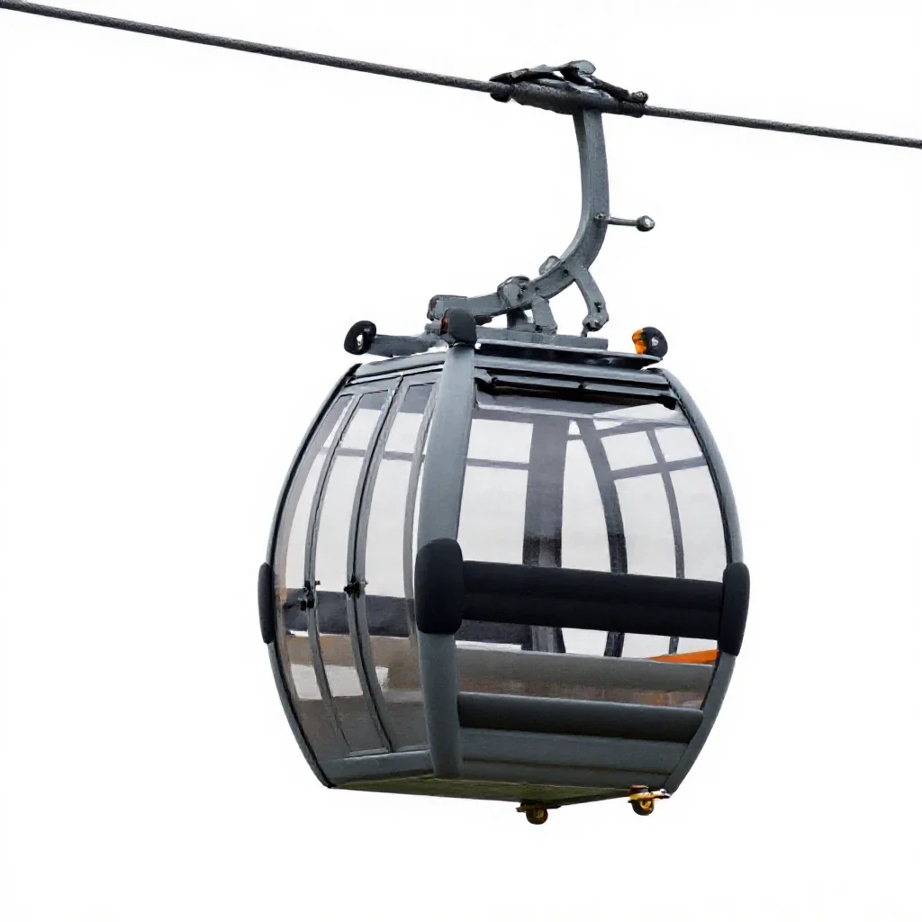 Cable car gondola isolated on a white background