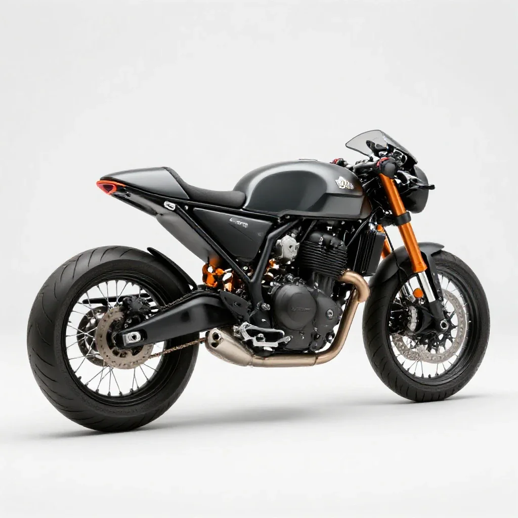 Cafe racer motorcycle isolated on a white background