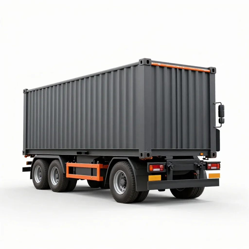 Cargo container truck isolated on a white background