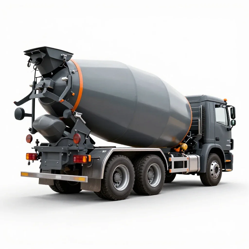 Cement mixer truck isolated on a white background