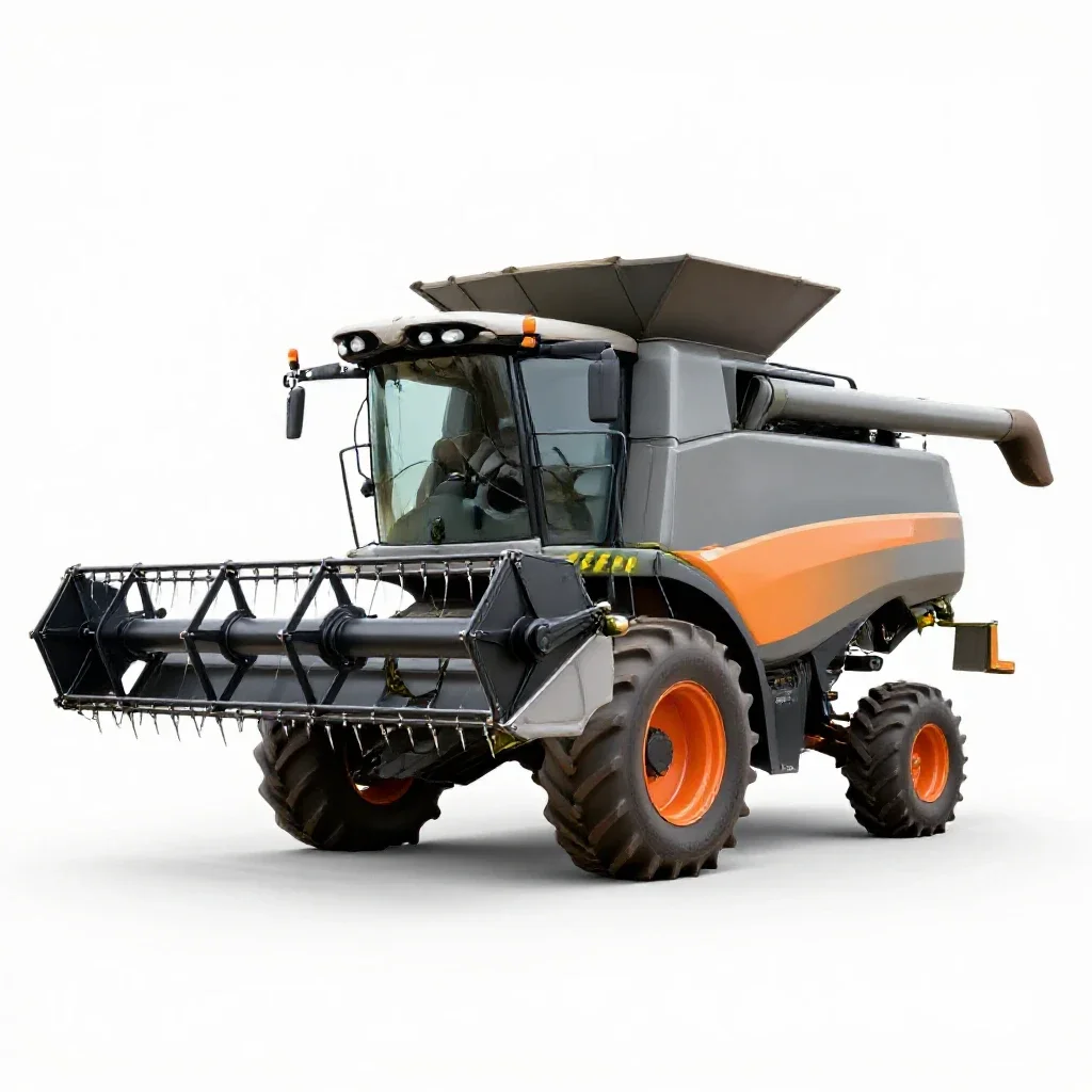 Combine harvester isolated on a white background
